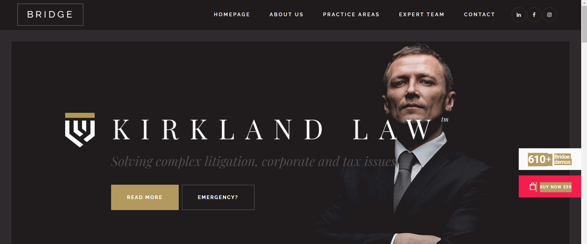 Kirkland - Law Firm One page Website Theme