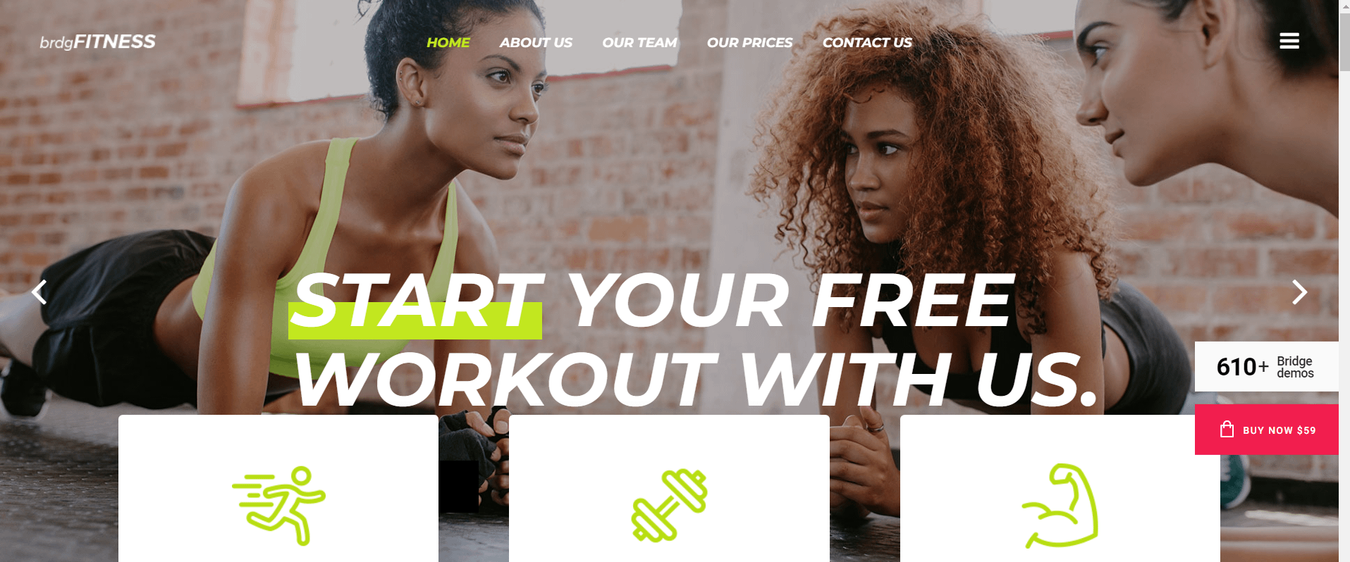 Fitness - One Page WP theme for fitness club
